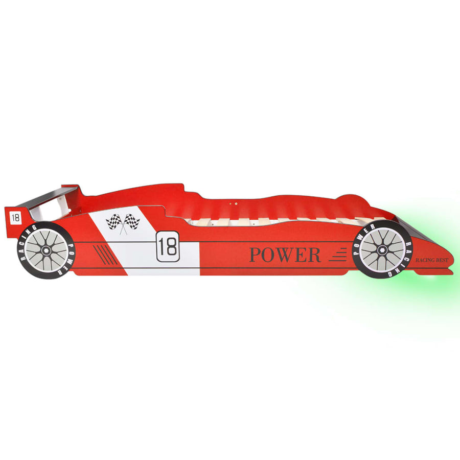 Kinderbed Raceauto Met Led-Verlichting 90X200 Cm Rood