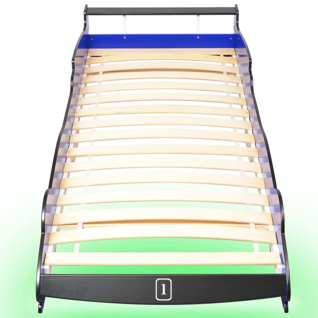 Kinderbed Raceauto Met Led-Verlichting 90X200 Cm Blauw