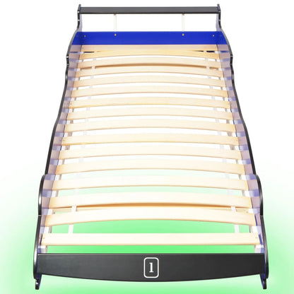 Kinderbed Raceauto Met Led-Verlichting 90X200 Cm Blauw