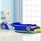 Kinderbed raceauto blauw 90x200 cm met LED