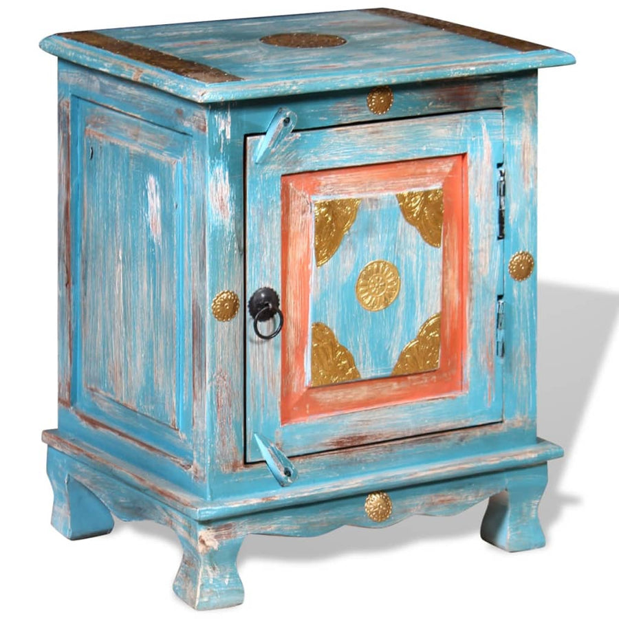 Nachtkastje Massief Mangohout Blauw