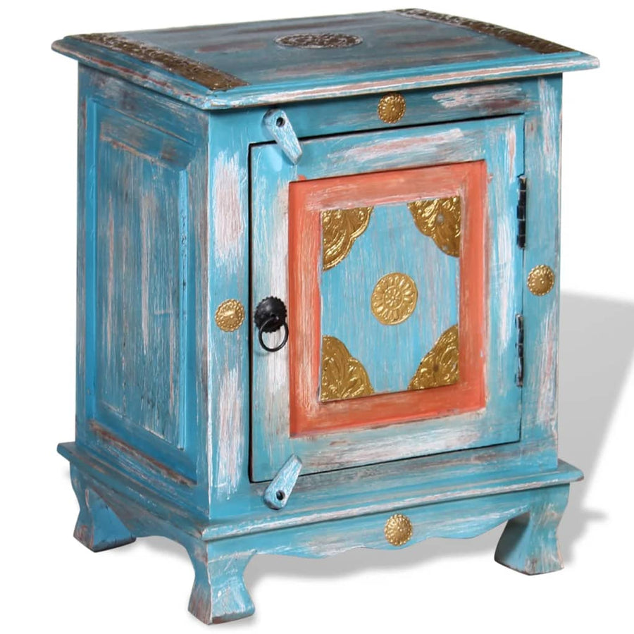 Nachtkastje Massief Mangohout Blauw