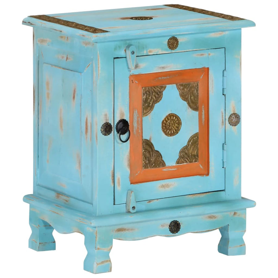 Nachtkastje Massief Mangohout Blauw