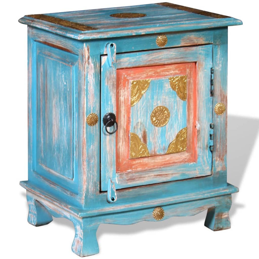 Nachtkastje Massief Mangohout Blauw