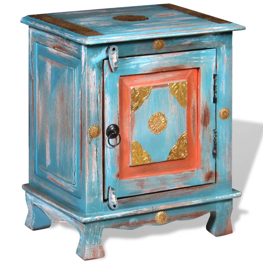 Nachtkastje Massief Mangohout Blauw