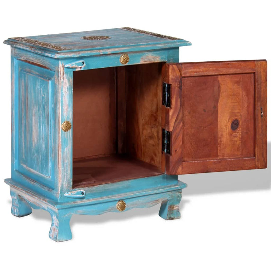 Nachtkastje Massief Mangohout Blauw