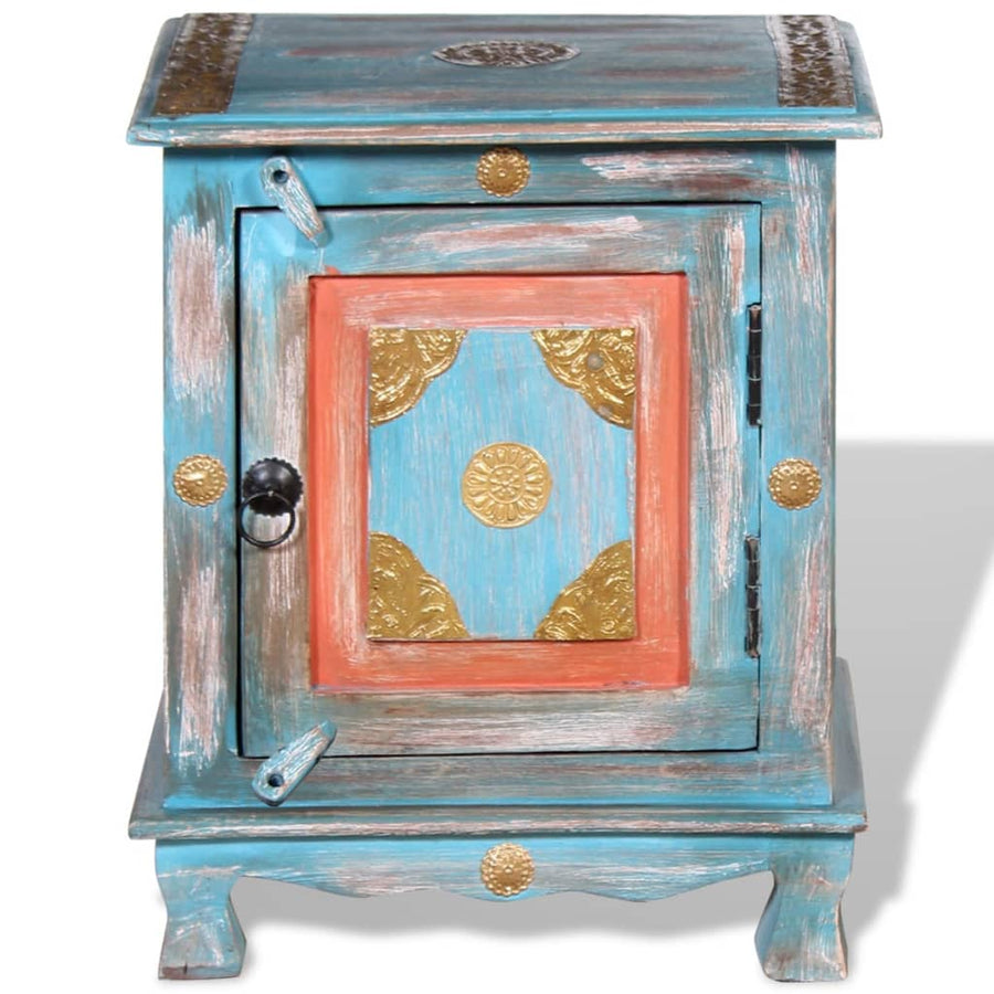 Nachtkastje Massief Mangohout Blauw