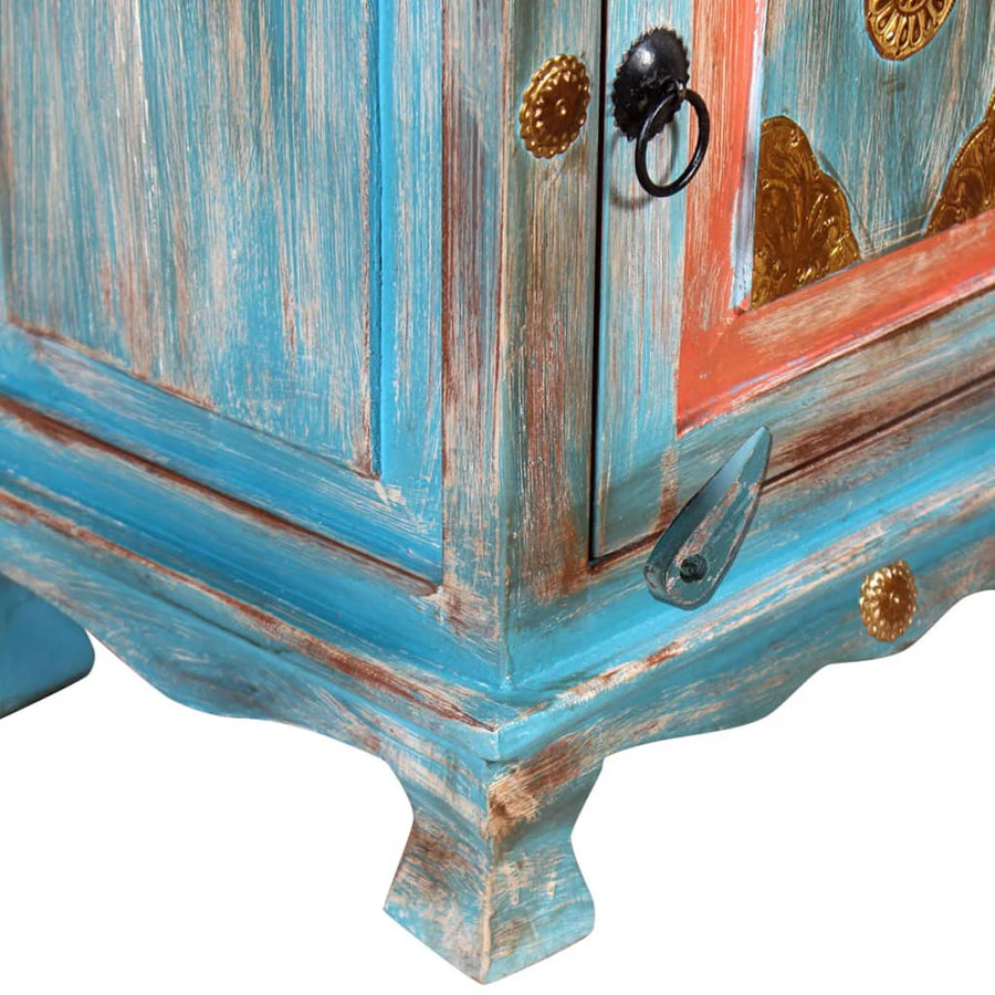 Nachtkastje Massief Mangohout Blauw