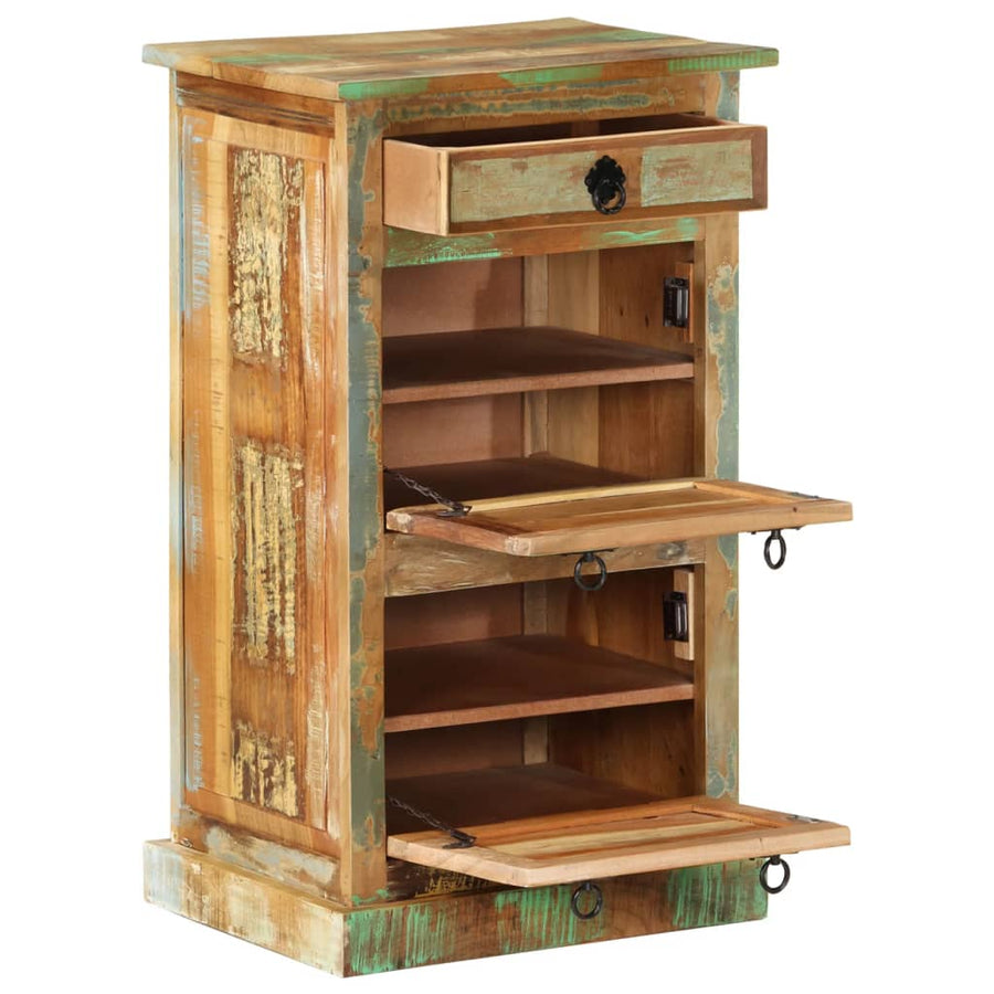 Schoenenkast met lade 4-laags massief gerecycled hout