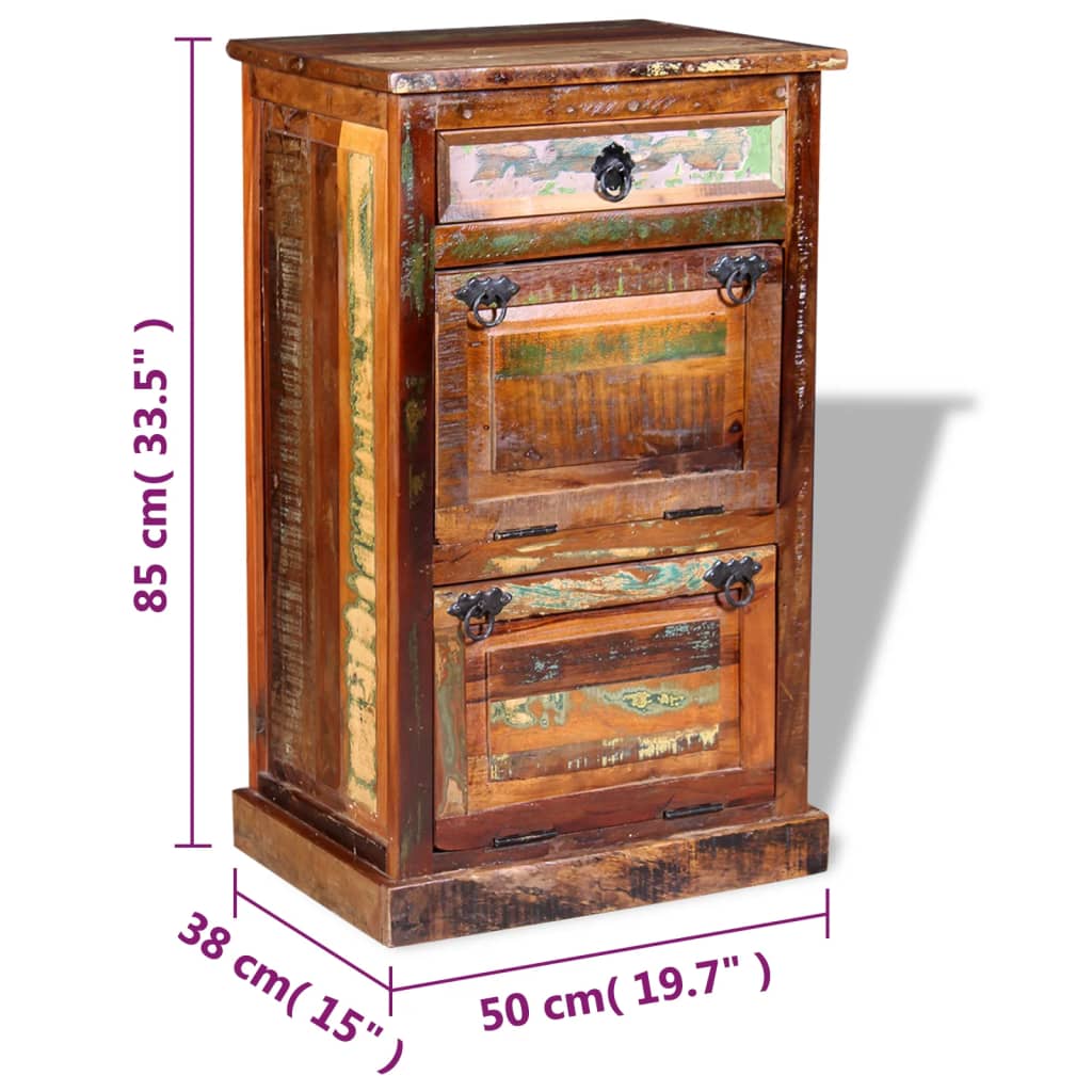Schoenenkast met lade 4-laags massief gerecycled hout