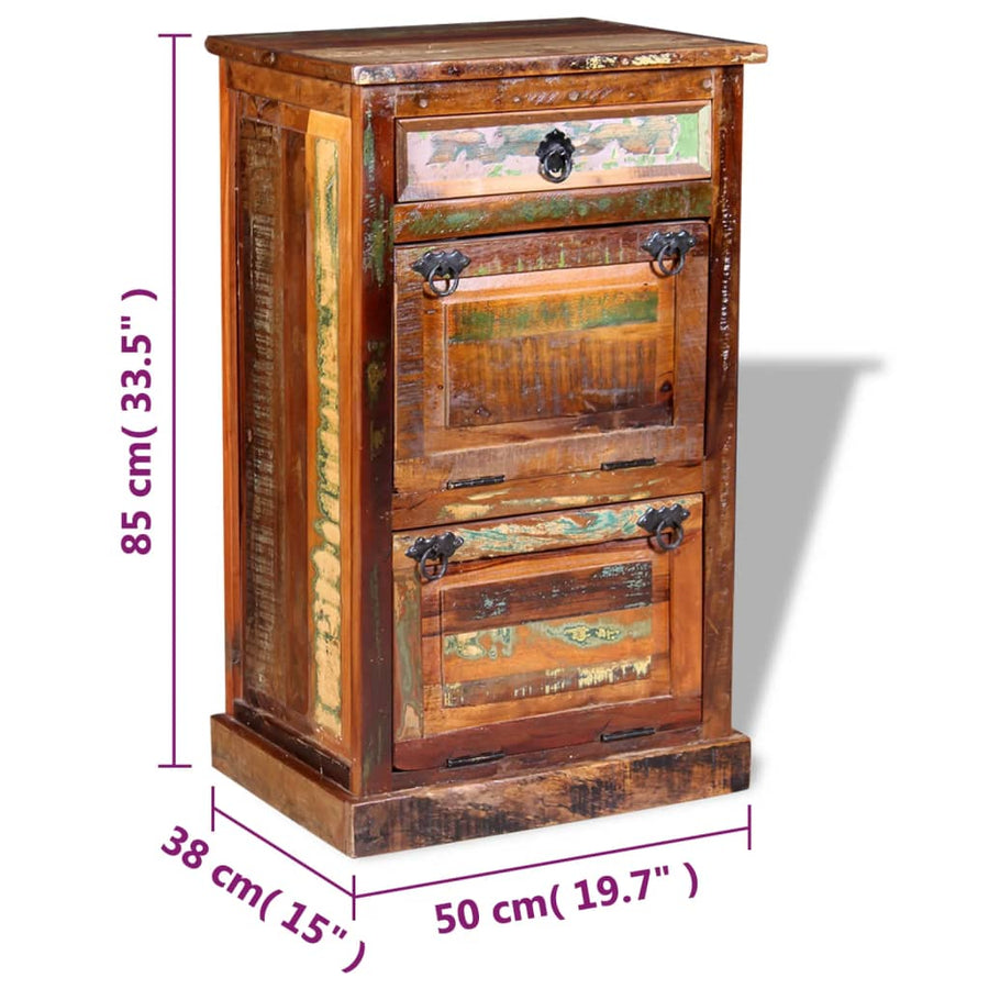 Schoenenkast met lade 4-laags massief gerecycled hout