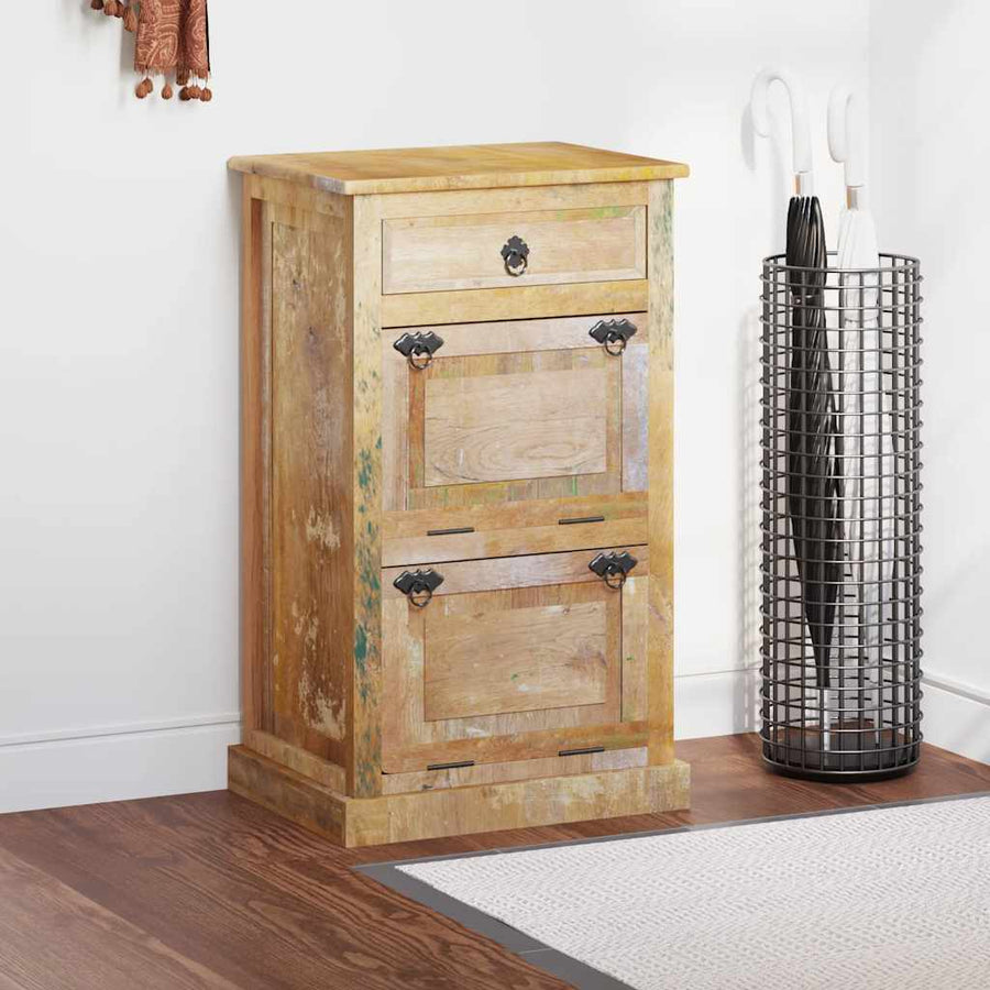 Schoenenkast met lade 4-laags massief gerecycled hout