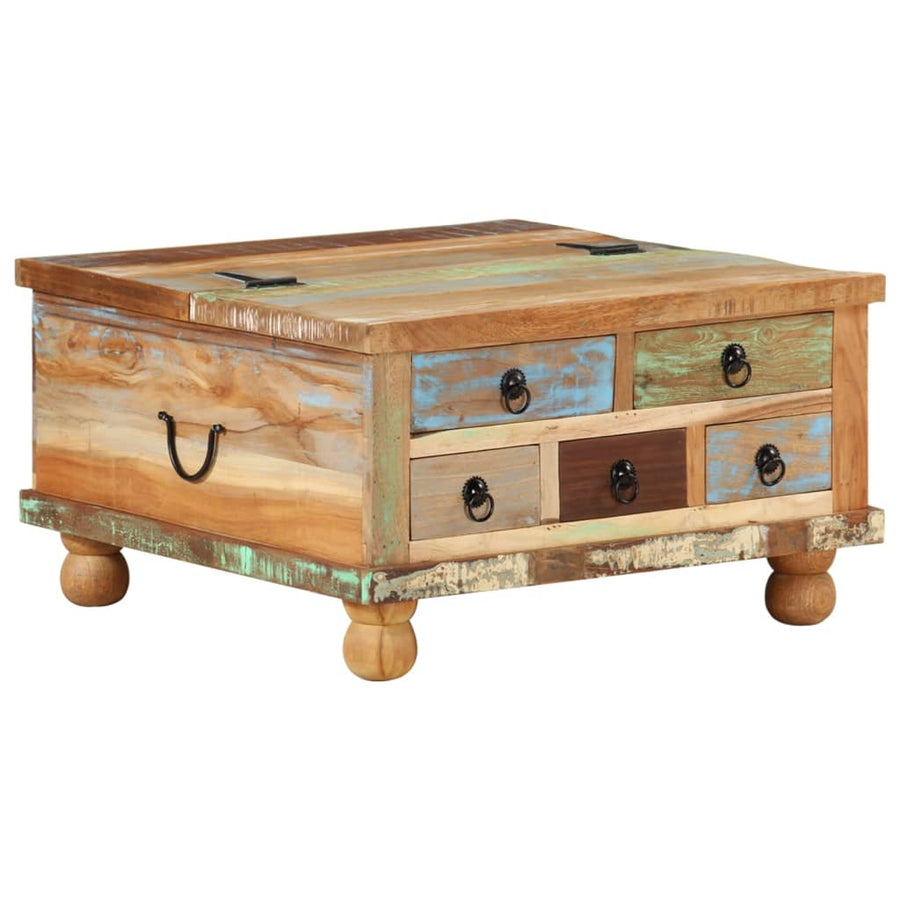 Salontafel 70X70X38 Cm Gerecycled Hout Multikleur