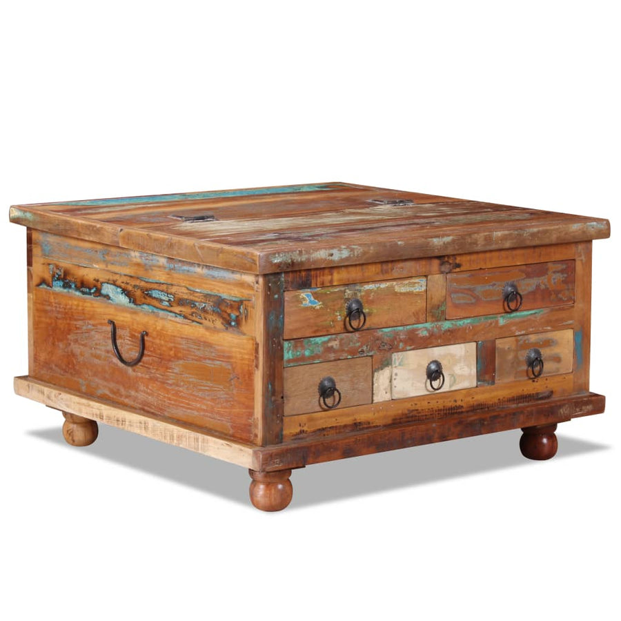 Salontafel 70X70X38 Cm Gerecycled Hout Multikleur