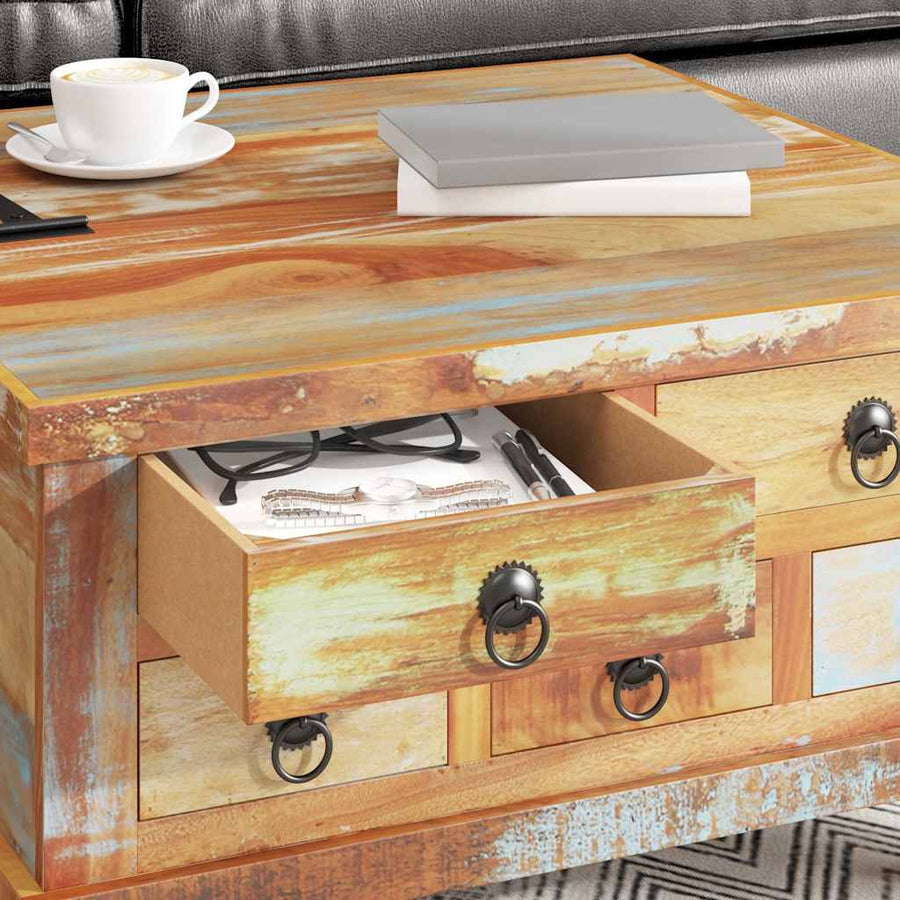 Salontafel 70X70X38 Cm Gerecycled Hout Multikleur
