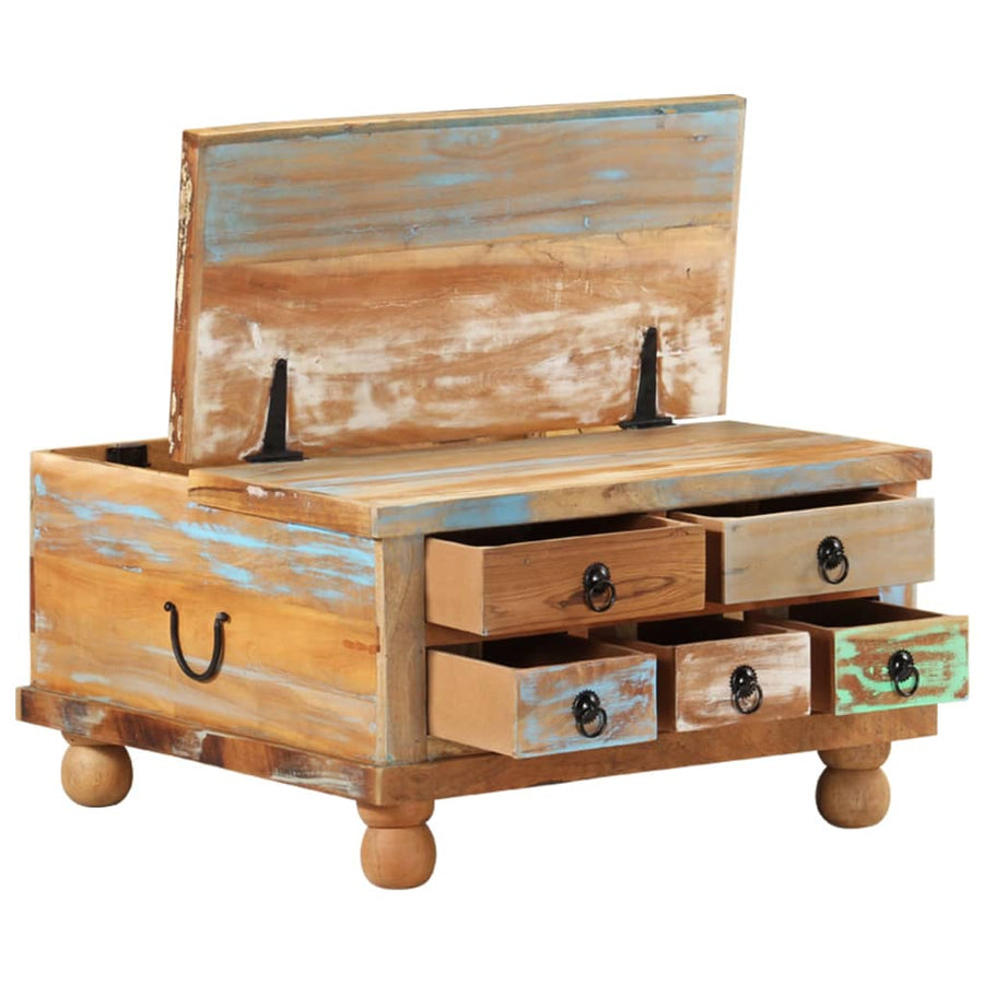 Salontafel 70X70X38 Cm Gerecycled Hout Multikleur