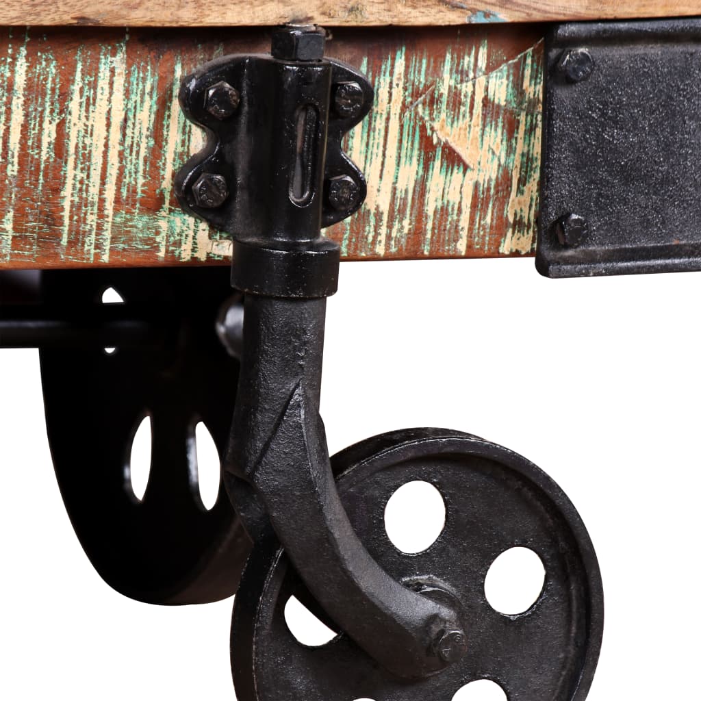 Salontafel 90X45X35 Cm Gerecycled Hout Multikleur