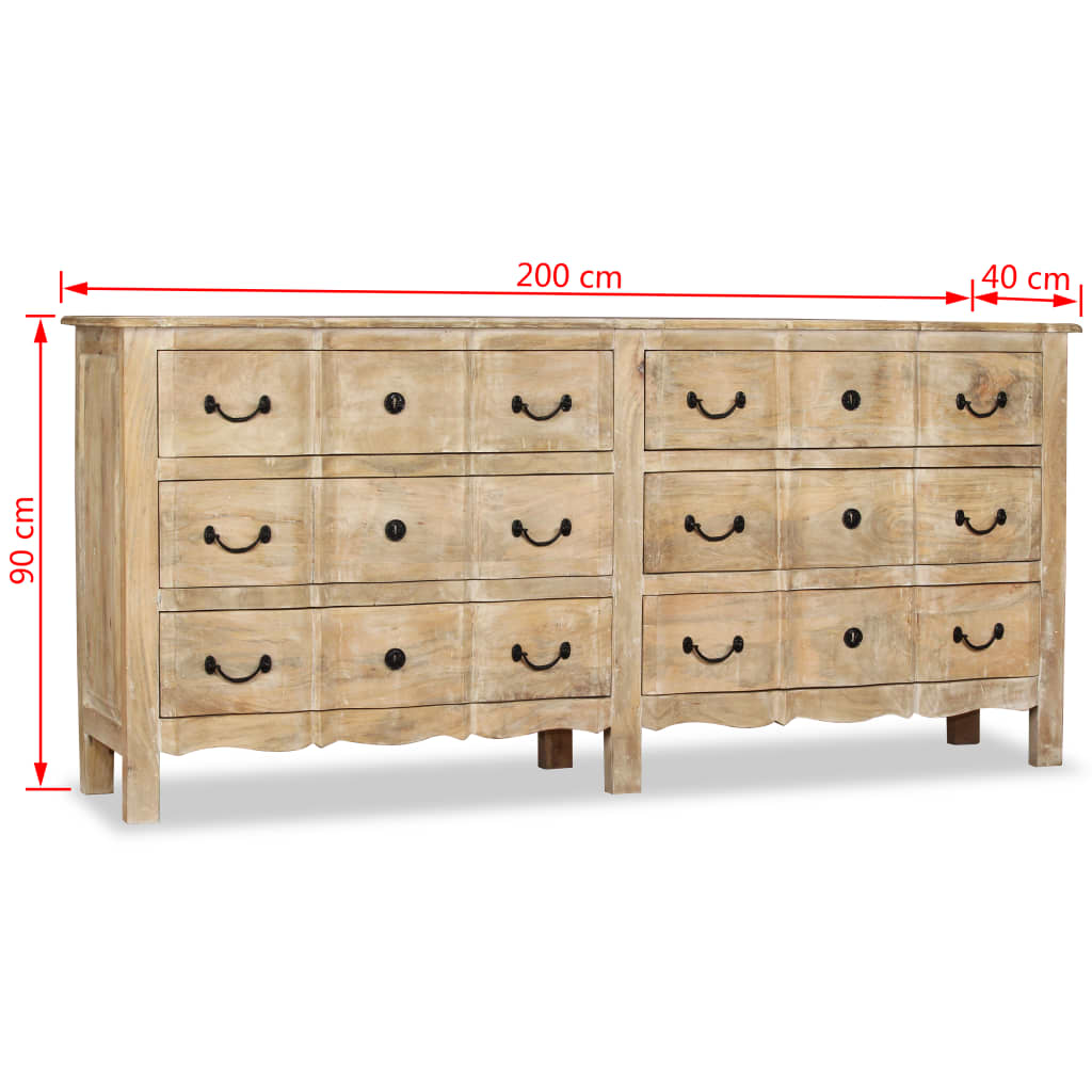 Dressoir 200X40X90 Cm Massief Mangohout