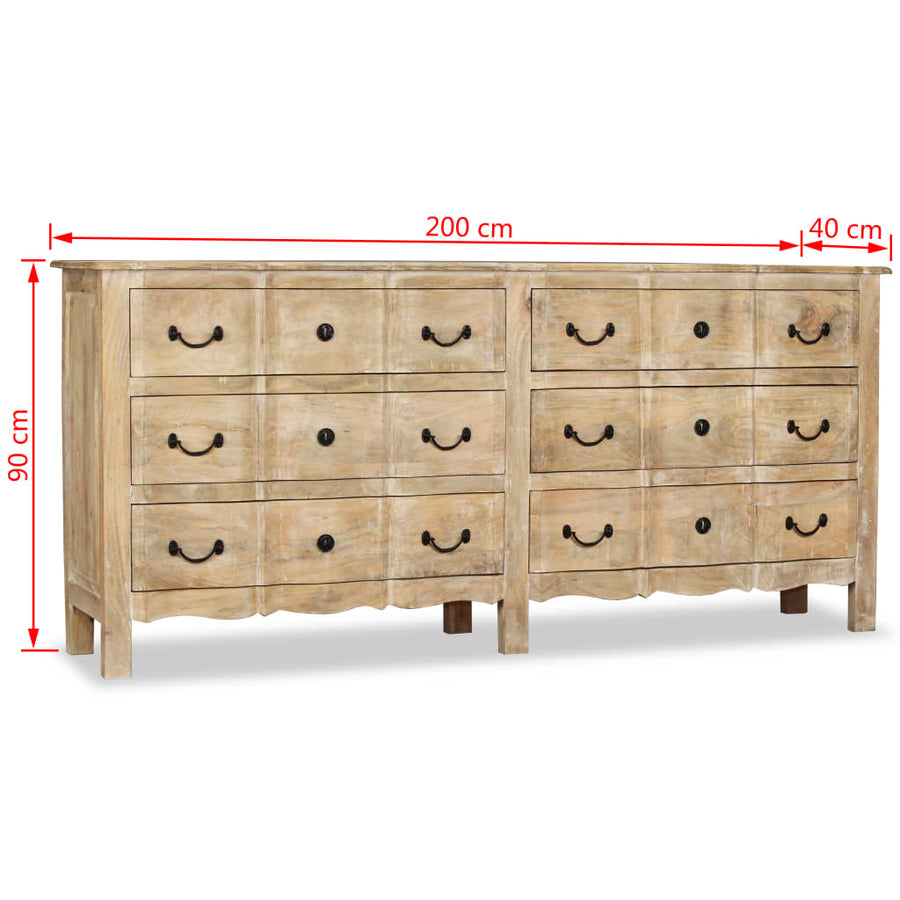 Dressoir 200X40X90 Cm Massief Mangohout