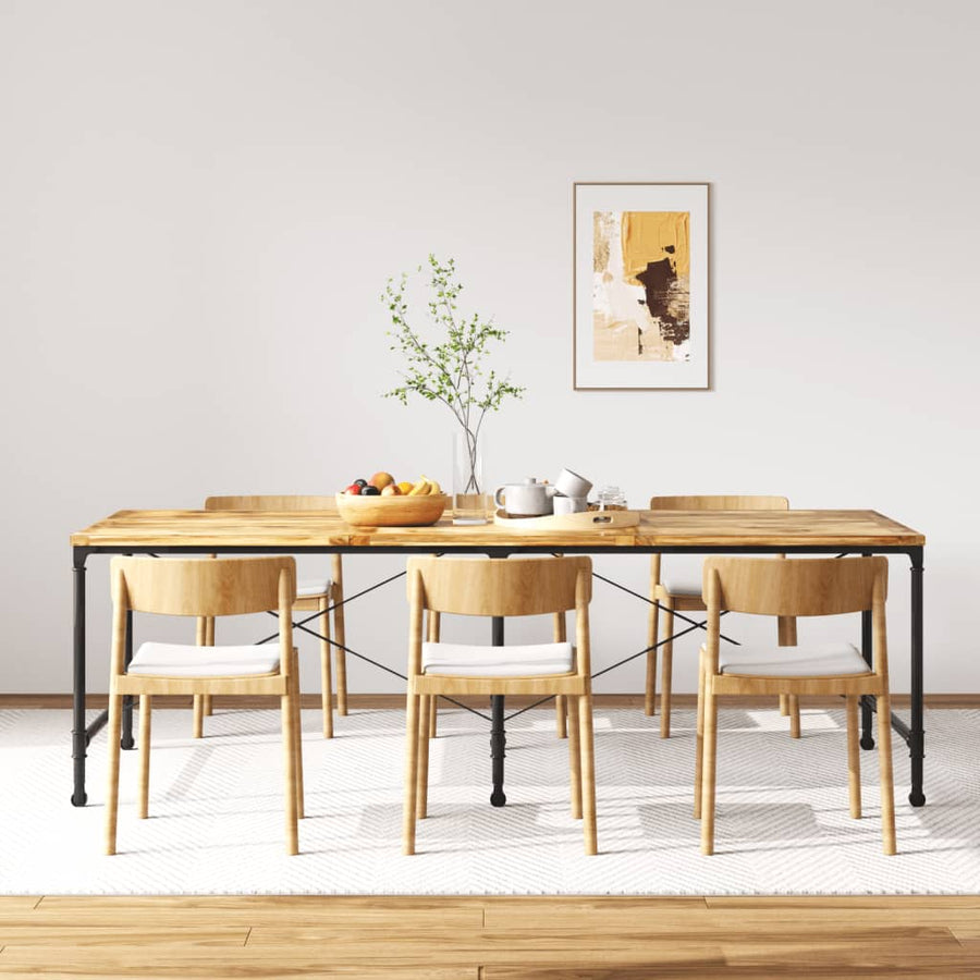 Eettafel 240 Cm Massief Mangohout 240 x 90 x 76 cm Lichtbruin