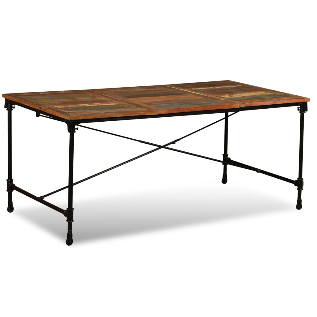 Eettafel 80 Cm Massief Gerecycled Hout 180 x 90 x 76 cm Donkerbruin