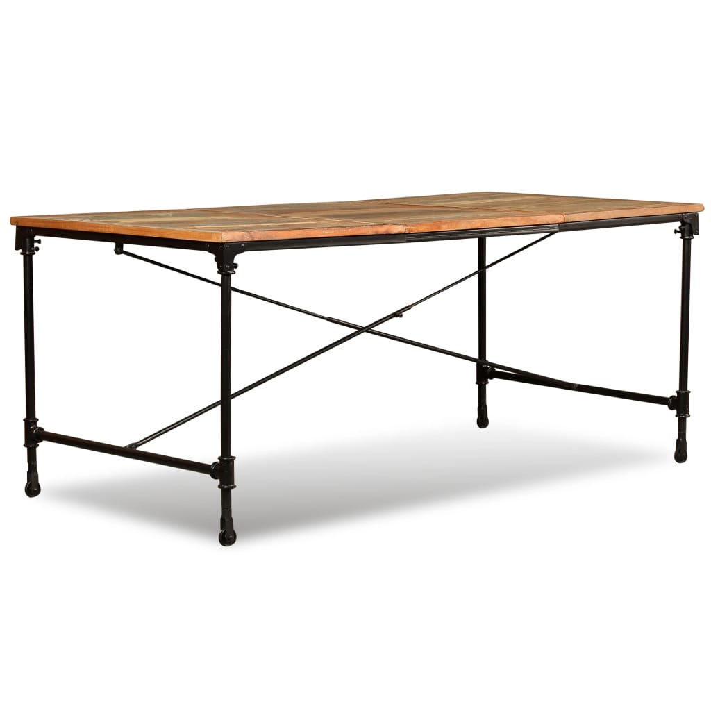 Eettafel 80 Cm Massief Gerecycled Hout 180 x 90 x 76 cm Donkerbruin