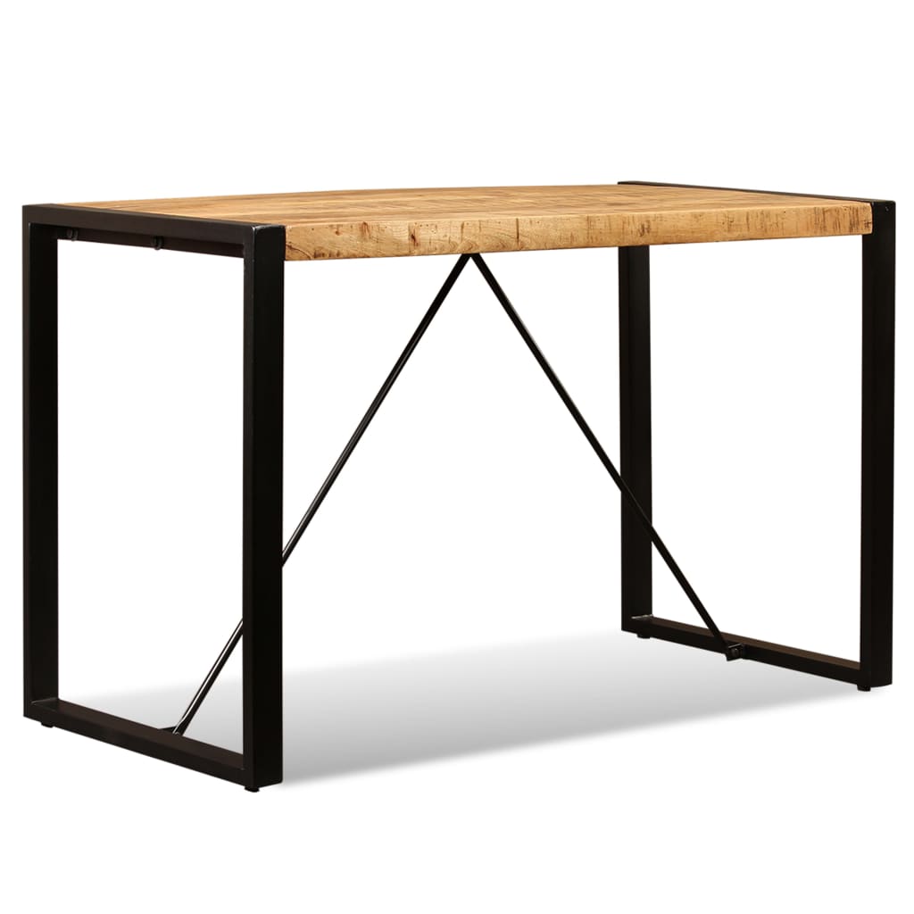 Eettafel 120 Cm Massief Ruw Mangohout Zwart 120 x 60 x 76 cm