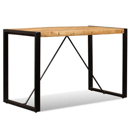 Eettafel 120 Cm Massief Ruw Mangohout Zwart 120 x 60 x 76 cm