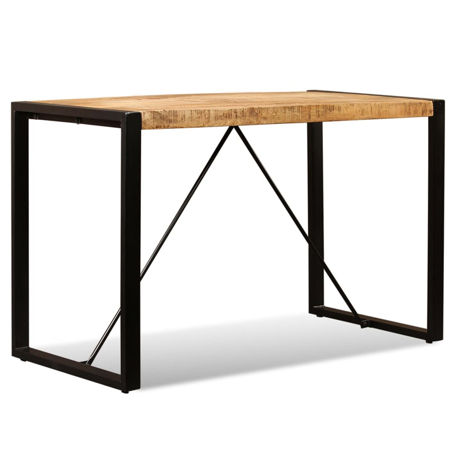 Eettafel 120 Cm Massief Ruw Mangohout Zwart 120 x 60 x 76 cm