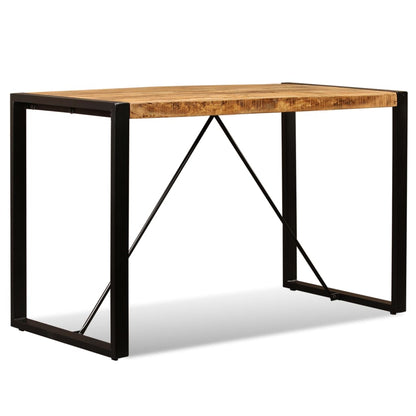 Eettafel 120 Cm Massief Ruw Mangohout Zwart 120 x 60 x 76 cm