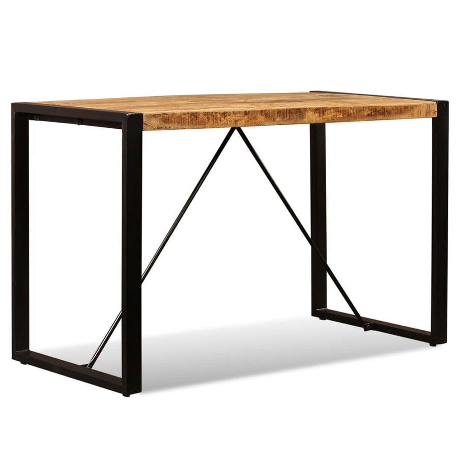 Eettafel 120 Cm Massief Ruw Mangohout Zwart 120 x 60 x 76 cm