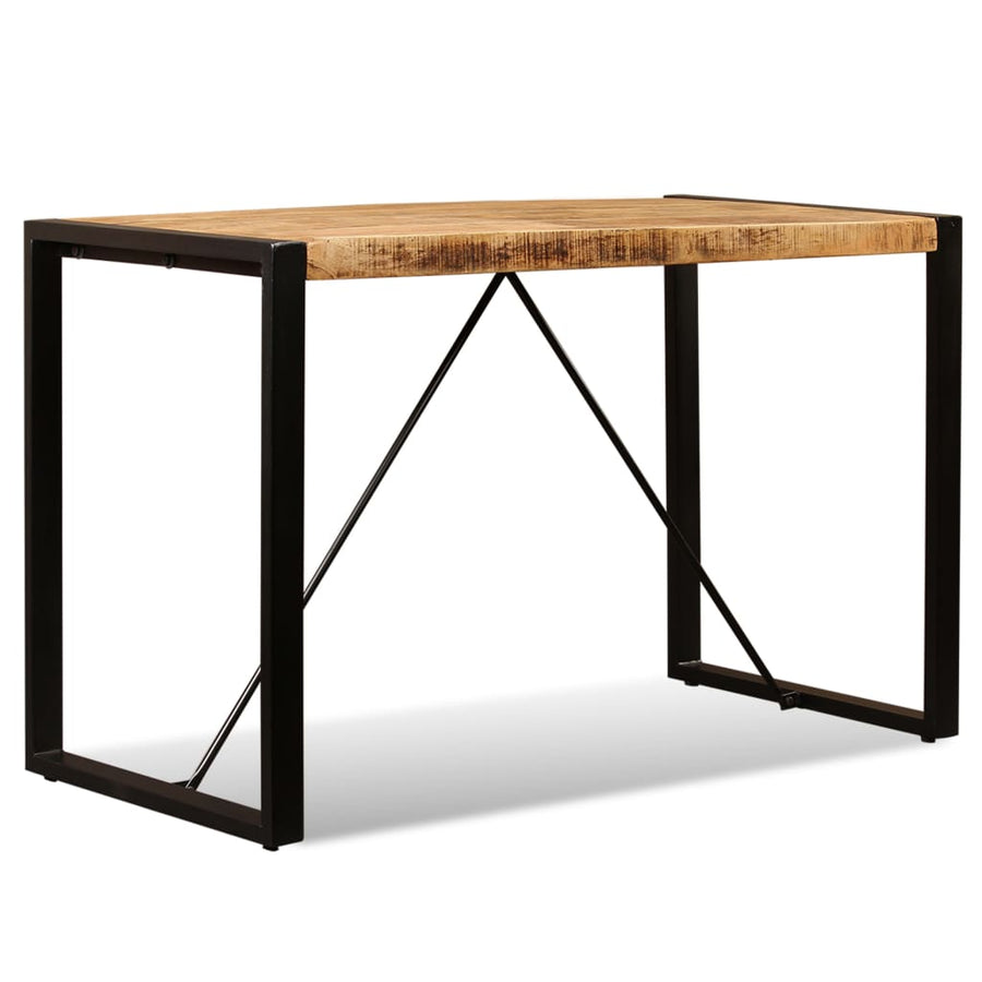 Eettafel 120 Cm Massief Ruw Mangohout Zwart 120 x 60 x 76 cm