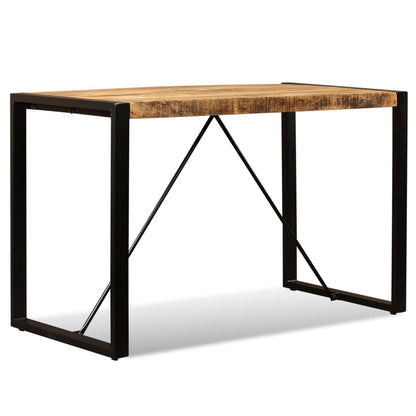 Eettafel 120 Cm Massief Ruw Mangohout Zwart 120 x 60 x 76 cm