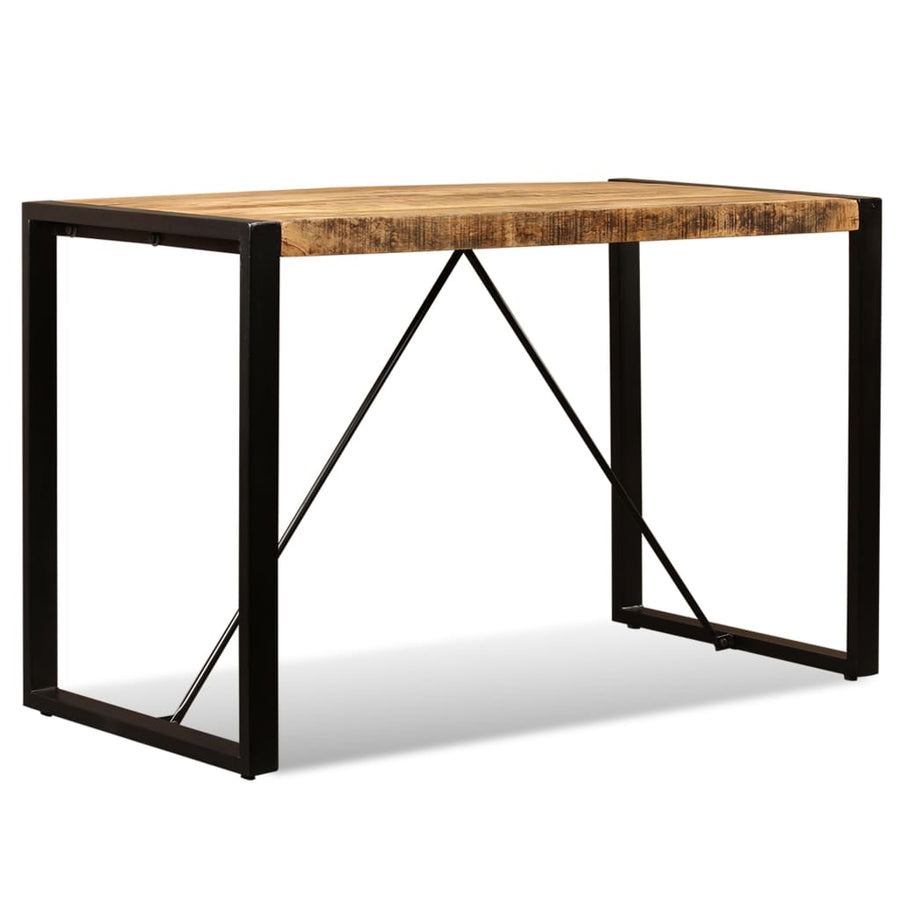 Eettafel 120 Cm Massief Ruw Mangohout Zwart 120 x 60 x 76 cm