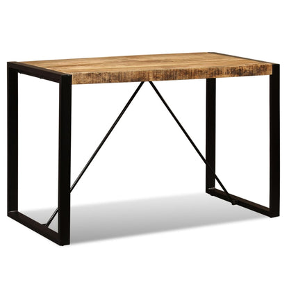 Eettafel 120 Cm Massief Ruw Mangohout Zwart 120 x 60 x 76 cm
