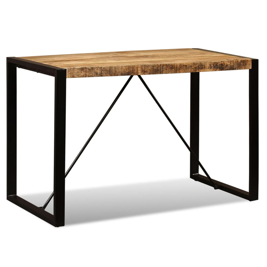 Eettafel 120 Cm Massief Ruw Mangohout Zwart 120 x 60 x 76 cm