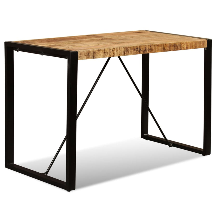 Eettafel 120 Cm Massief Ruw Mangohout Zwart 120 x 60 x 76 cm