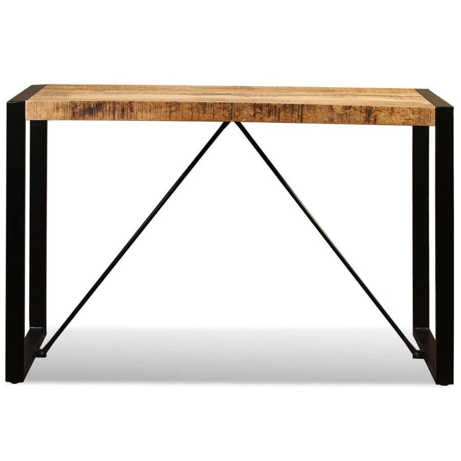 Eettafel 120 Cm Massief Ruw Mangohout Zwart 120 x 60 x 76 cm