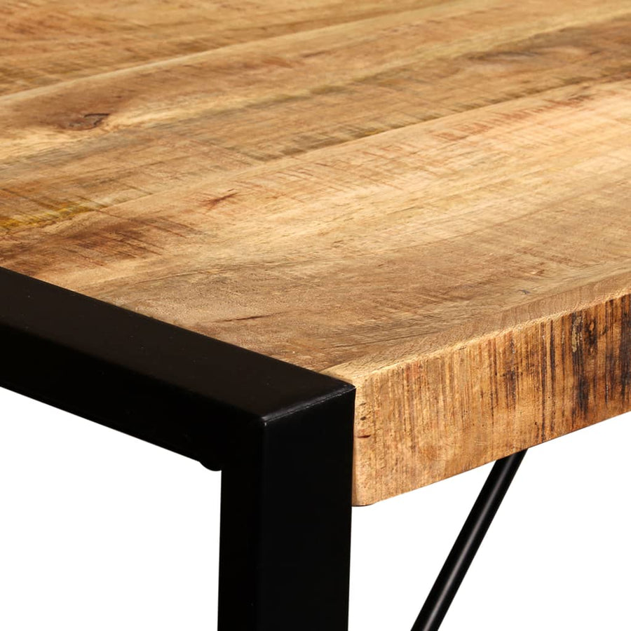 Eettafel 120 Cm Massief Ruw Mangohout Zwart 120 x 60 x 76 cm