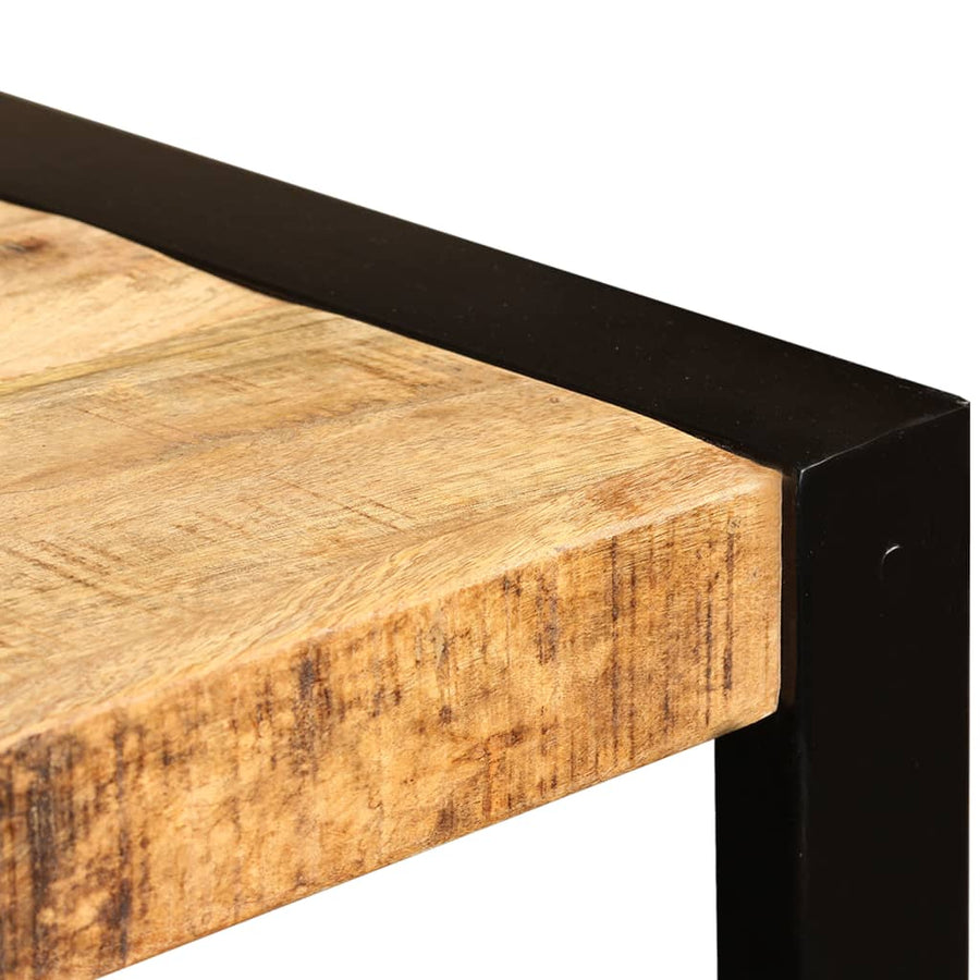 Eettafel 120 Cm Massief Ruw Mangohout Zwart 120 x 60 x 76 cm