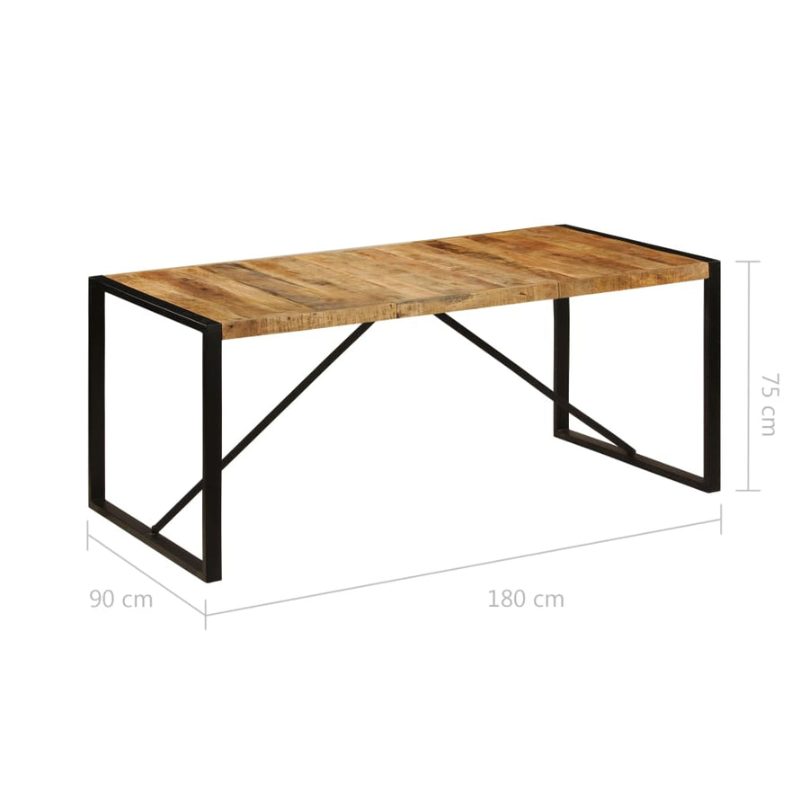 Eettafel 80 Cm Massief Ruw Mangohout 180 x 90 x 76 cm Bruin