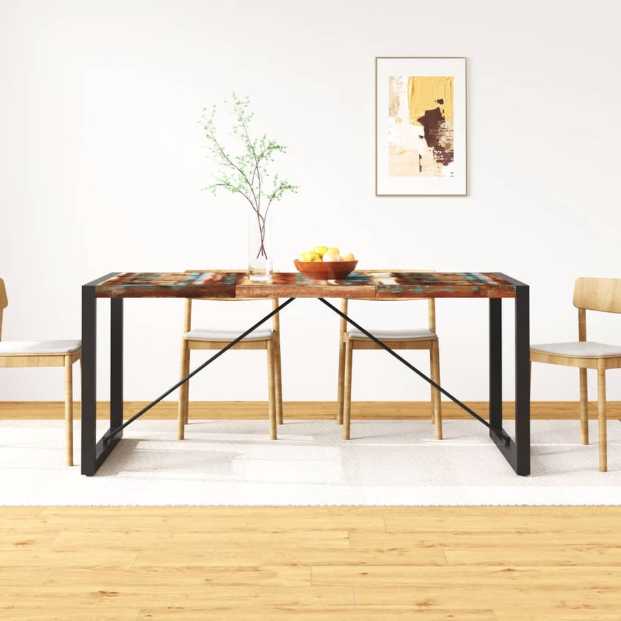 Eettafel 80 Cm Massief Gerecycled Hout 180 x 90 x 76 cm Multikleur