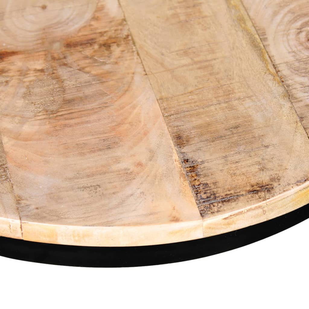 2-Delige Salontafelset Rond 40/50 Cm Ruw Mangohout Bruin