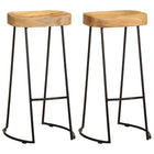 Bar stools 2 pcs solid mango wood