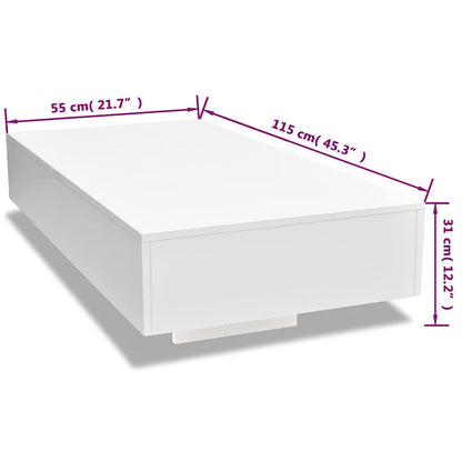 Salontafel hoogglans wit