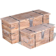 Opbergkist set acaciahout 2 stuks