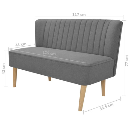 Bank 117X55,5X77 Cm Stof Lichtgrijs