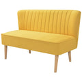 Bench 117x55.5x77 cm fabric yellow