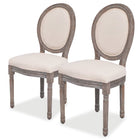 Eetkamerstoelen 2 st linnen crèmekleurig 50x56x95,5 cm