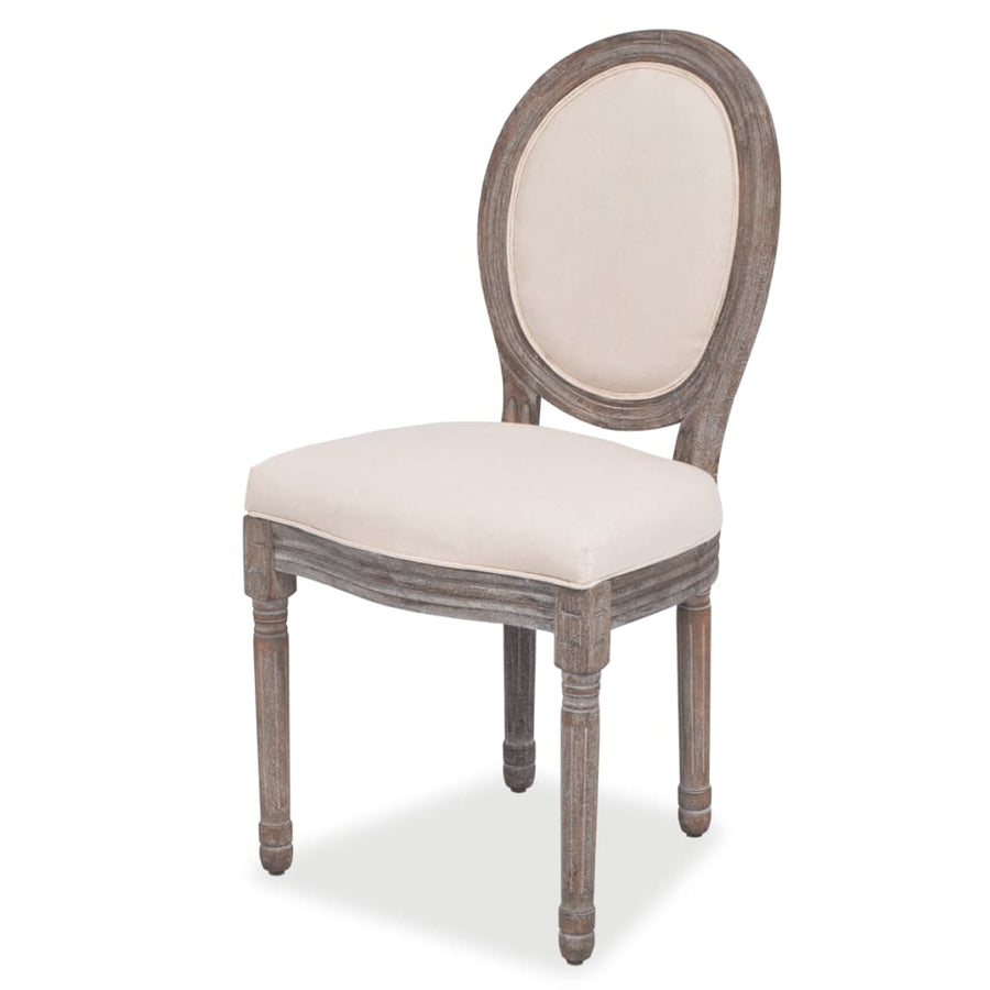 Eetkamerstoelen Stof Crèmekleurig 2 Linnen